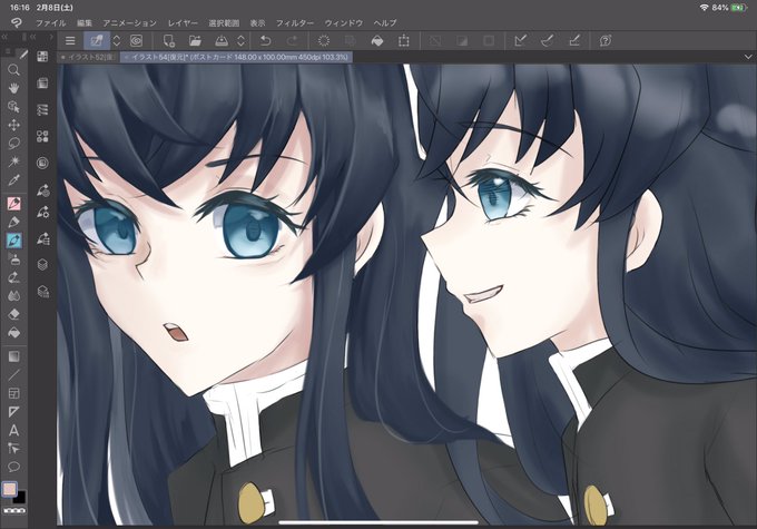 biscoさんがTwitterに投稿した時透無一郎(鬼滅の刃)のイラスト。
