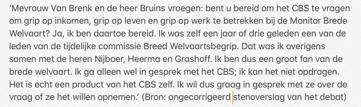 Mooi! In het plenaire debat over de toekomst van werk heeft minister <a href="/wkoolmees/">Wouter Koolmees</a> woensdag toegezegd dat hij het CBS zal vragen de kwaliteit van werk — grip op geld, grip op het werk, grip op het leven — op te nemen in de Monitor Brede Welvaart, de 9e aanbeveling in Het betere werk