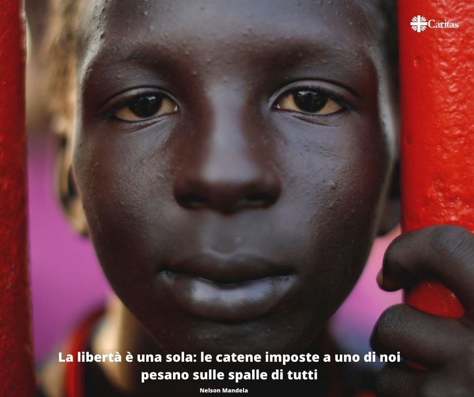caritas_milano's tweet photo. “La libertà è una sola: le catene imposte a uno di noi pesano sulle spalle di tutti.”

Nelson Mandela

#8febbraio 
Giornata Mondiale contro la #Tratta di Esseri Umani 
👊⛓ #StopTratta https://t.co/2zbqz8aZc9