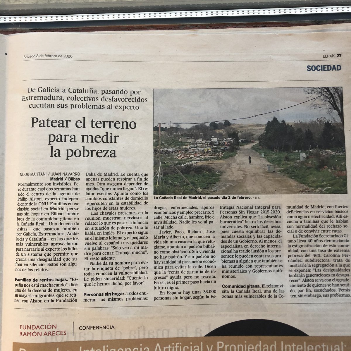 Bassam_Khawaja's tweet photo. Front page in @El_Pais today on our visit investigating poverty in #Spain: El relator de la ONU a España: “Los políticos han fallado a los más débiles” https://t.co/OdEw7eJ5NW #Espana #RelatorPobreza https://t.co/KuYsBV7R5X