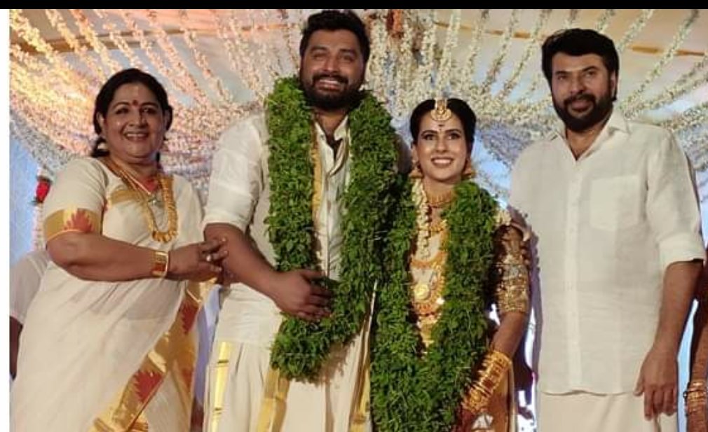 #Mammukka at #KrishJSathar Wedding Reception ( Son Of Actress #Jayabharathi and late actor #Sathaar )