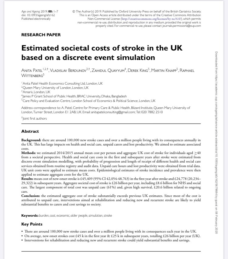 Paula Otter (@paulaotter1) on Twitter photo Conclusion - Interventions aimed at rehabilitation and reducing new and recurrent stroke are likely to yield substantial benefits to carers and cost savings to society. <a href="/BlazeDebbie/">Debbie Blaze</a> <a href="/DavidEveson2/">David Eveson</a> academic.oup.com/ageing/advance… Conclusion - Interventions aimed at rehabilitation and reducing new and recurrent stroke are likely to yield substantial benefits to carers and cost savings to society. <a href="/BlazeDebbie/">Debbie Blaze</a> <a href="/DavidEveson2/">David Eveson</a> academic.oup.com/ageing/advance…