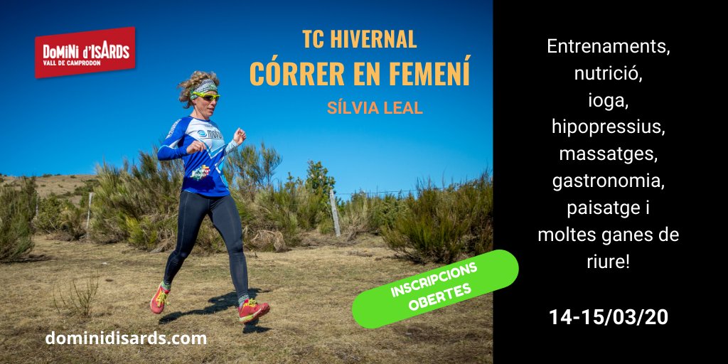 L'ESTAVES ESPERANT:  TC hivernal "Córrer en femení"
La <a href="/silvialealauge/">mountain goat</a>  dirigirà els entrenaments i la sessió de ioga per a dones corredores d'un cap de setmana que farà un abans i un després en la teva carrera. Amb Núria Codina, Anna Grífols i @alba_mapic . <a href="/RefuElsEstudis/">Refugi ELS ESTUDIS</a>