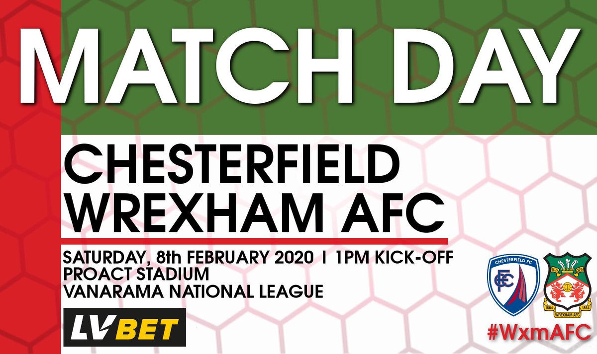 Wrexham AFC (@wrexham_afc) on Twitter photo β½οΈ MATCH DAY
π <a href="/ChesterfieldFC/">Chesterfield FC</a>
π Proact Stadium
β° 1pm Kick-off
π <a href="/TheVanaramaNL/">The National League</a>
π ALL TICKET
π΄βͺοΈ #WxmAFC β½οΈ MATCH DAY
π <a href="/ChesterfieldFC/">Chesterfield FC</a>
π Proact Stadium
β° 1pm Kick-off
π <a href="/TheVanaramaNL/">The National League</a>
π ALL TICKET
π΄βͺοΈ #WxmAFC