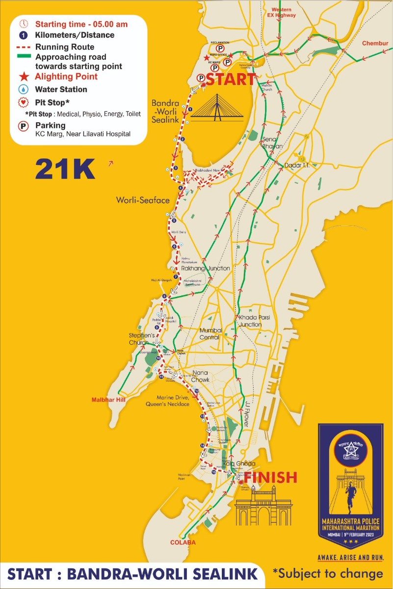 MumbaiPolice's tweet photo. Our Maharashtra Police International Marathon traffic advisory will not just be of help but also allow you to plan outings and travel conveniently. Following arrangements have been made on 09th February'2020 from 04:00 A.M. to 13:00 P.M Hrs. Wishing all runners Best Luck!  1/4 https://t.co/3Dfg1TL9KN
