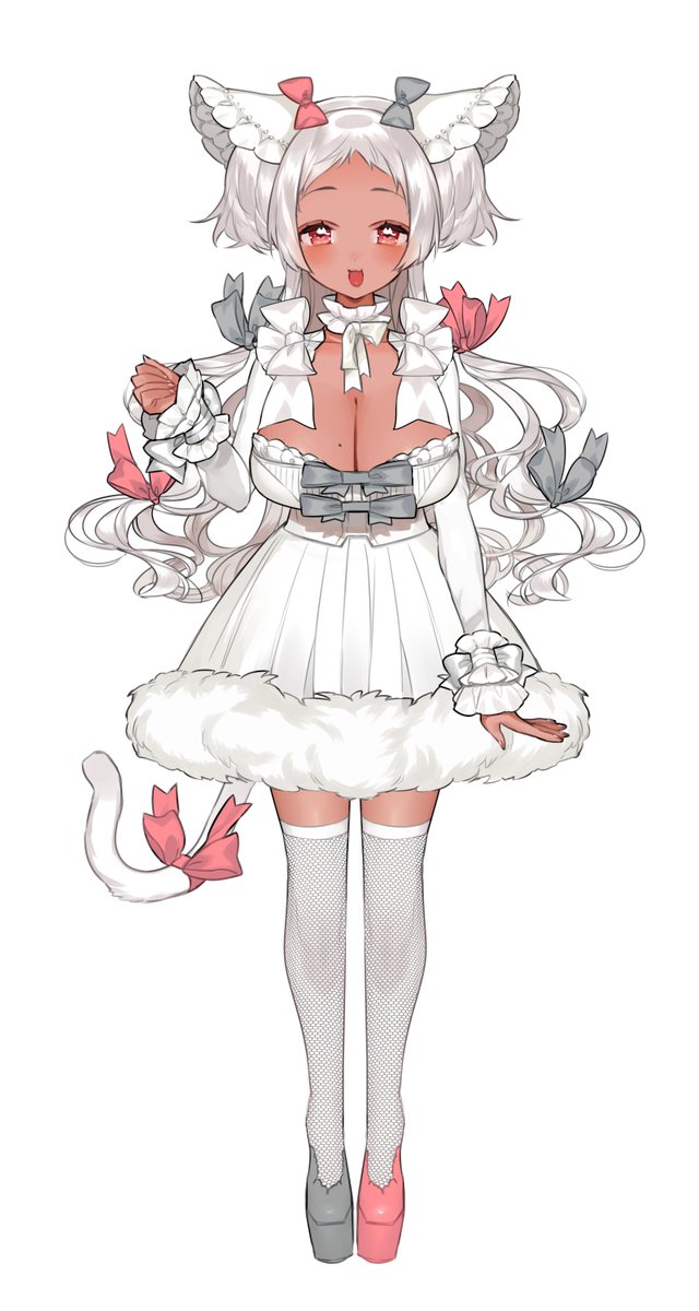 猫吹ケムリ 26日21時歌ってみた 自分の容姿を箇条書きして誰か性癖にぶっさす見た人もやる 褐色肌 白髪 たれ目 猫口 おめめ猫ハイライト おっきいお胸 お胸のほくろ 143cmの身長 厚底のお靴 ふわふわしっぽ いっぱいリボン ふわふわの髪