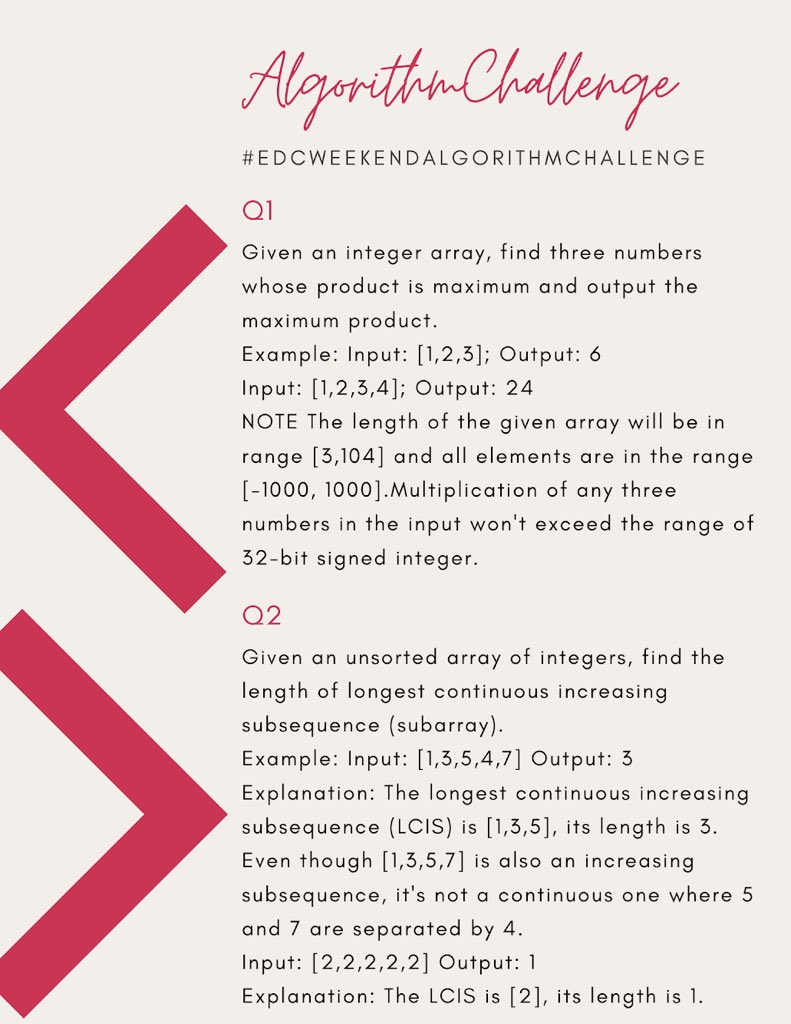 edc_devs's tweet photo. Coders in the House..Question for the day is here! Something light π π₯ π₯ Retweet. Attempt. Post your code snippet. Tag @elitedevsclub with hashtag #EDCWeekendAlgorithmChallenge https://t.co/lzio2yAtYJ