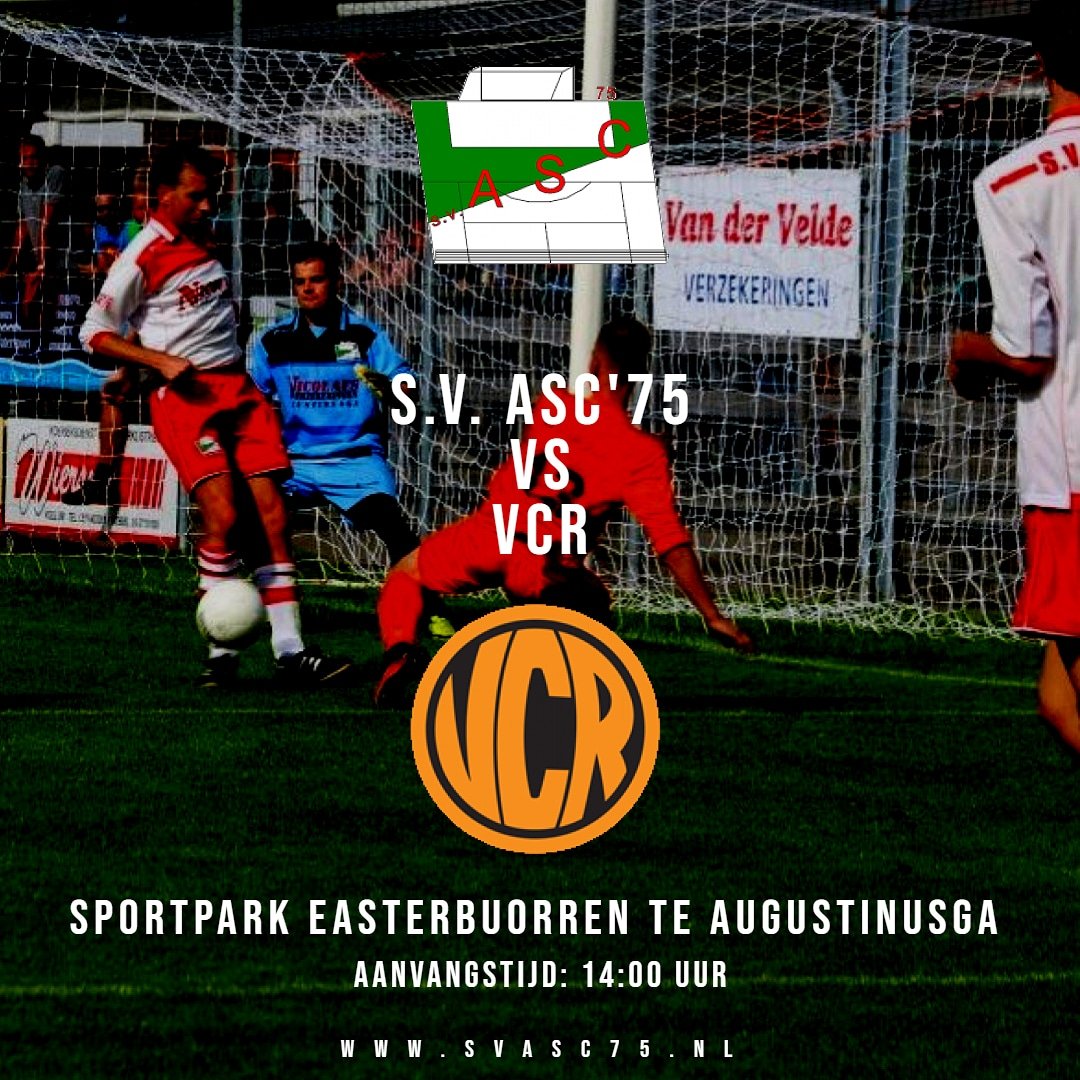 #MatchDay 🔥

Vanmiddag in 5C! <a href="/VCRRinsumageest/">VCR Rinsumageest</a> komt op bezoek, kan s.v. ASC'75 zichzelf belonen met drie punten na een verdiend gelijkspel van vorige week bij v.v. Noordbergum? <a href="/runweisport/">Rûnwei Sport</a>