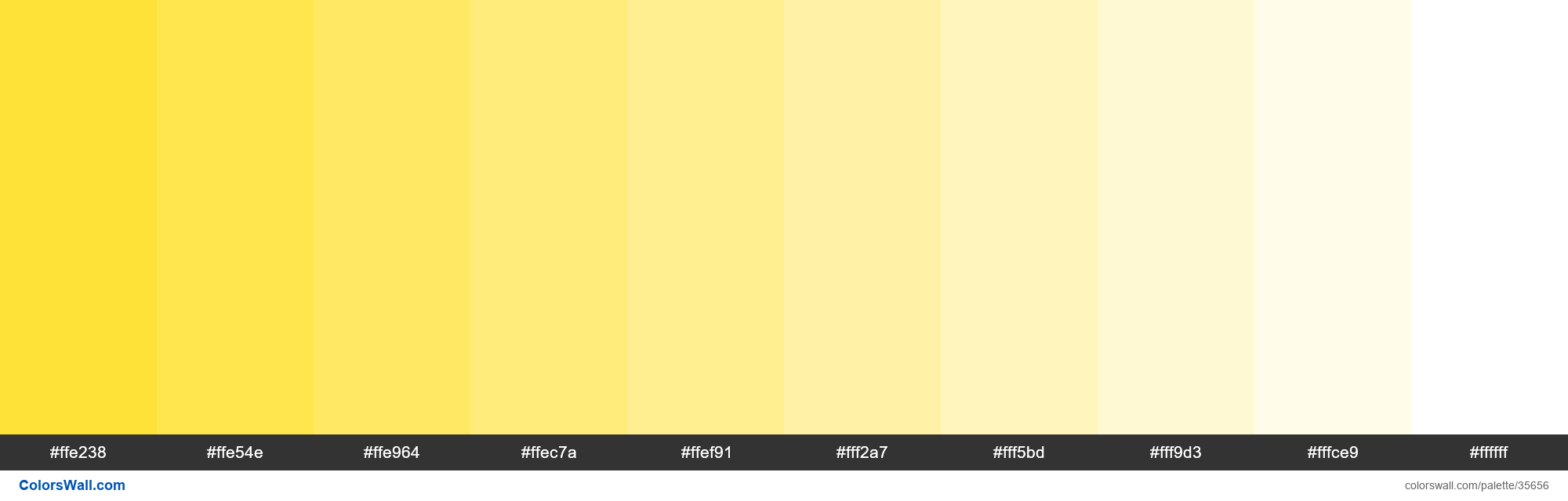 colorswall on Twitter: "Tints XKCD Color sun yellow #ffdf22 hex #ffe238 ...