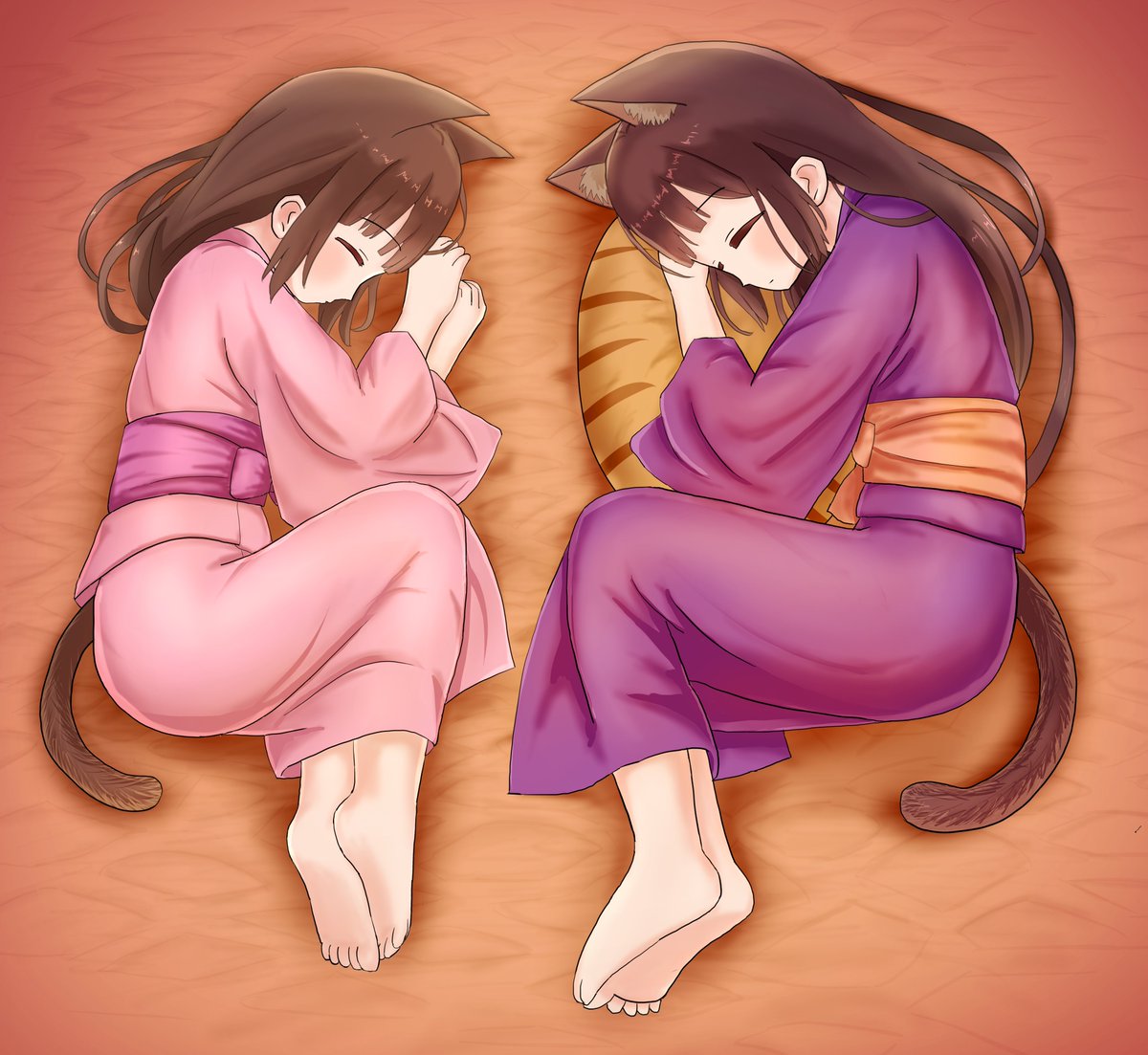 こたつで丸まっている姉妹猫 先日アップしたイラストの高画質版です オリキ いろはのイラスト こたつで丸まっている姉妹猫 先日アップしたイラストの高画質版です オリキ いろはのイラスト