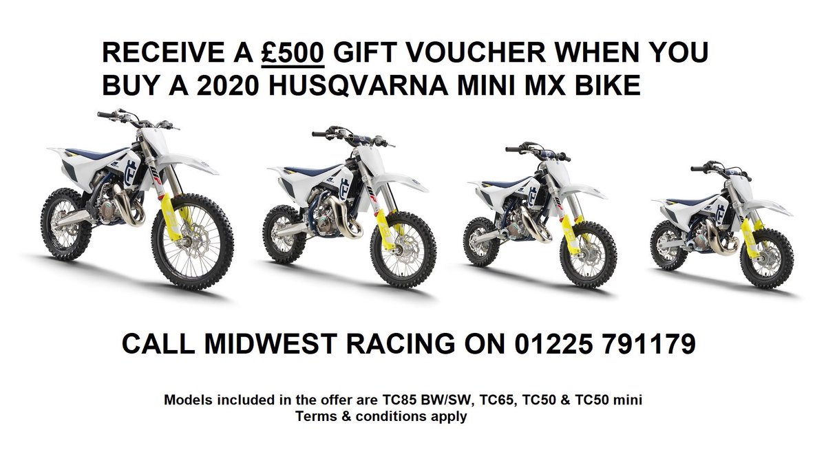 £500 gift voucher when you buy a new Husqvarna TC85 TC65 TC50