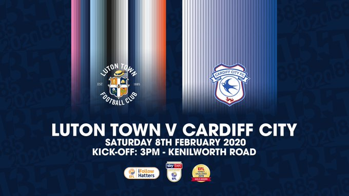 dgeniece's tweet photo. MATCHDAY #Championship

Sky Bet Championship
Luton Town vs Cardiff City
3:00pm Saturday 8th February
Kenilworth Road

#LTFC #CCFC #LUTCAR https://t.co/O7M3in3v9T