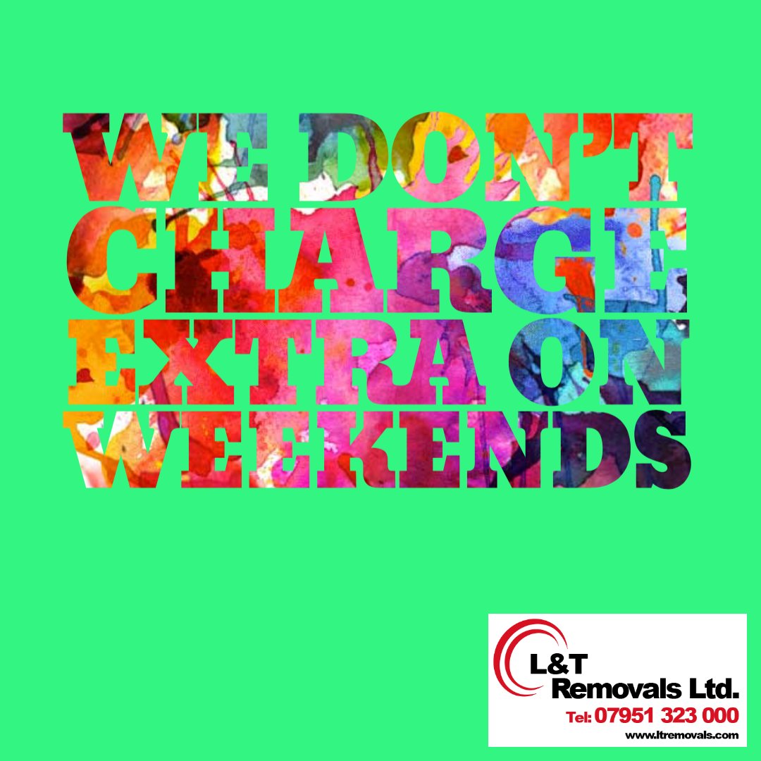 Ltremovalsldn's tweet image. A reminder that here at L&amp;amp;T Removals, we don’t charge extra on weekends or Bank Holidays. SO if you’re looking to move, book us in ASAP on 07951323000 #weekendmove #Newhome #officemove #weworkonyourdaysOFF #packingservice #storagefacilities #WalthamAbbey #LondonRemovals