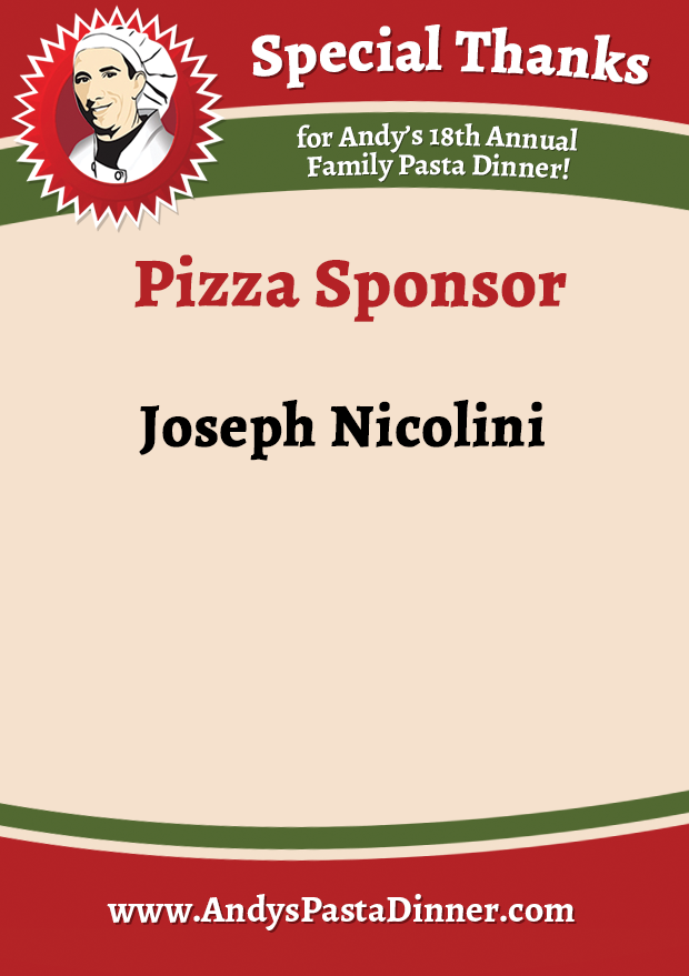 andyspasta's tweet photo. Thank you to our Pizza sponsor Joseph Nicolini! #apd2020 https://t.co/3ItLOUX21T