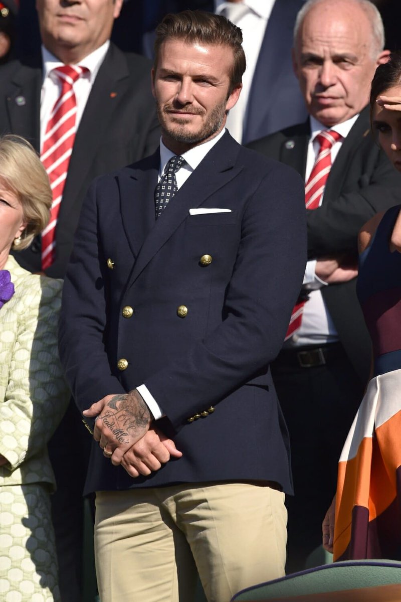 Gentleman's Gazette on X: David Beckham wearing a navy blazer at