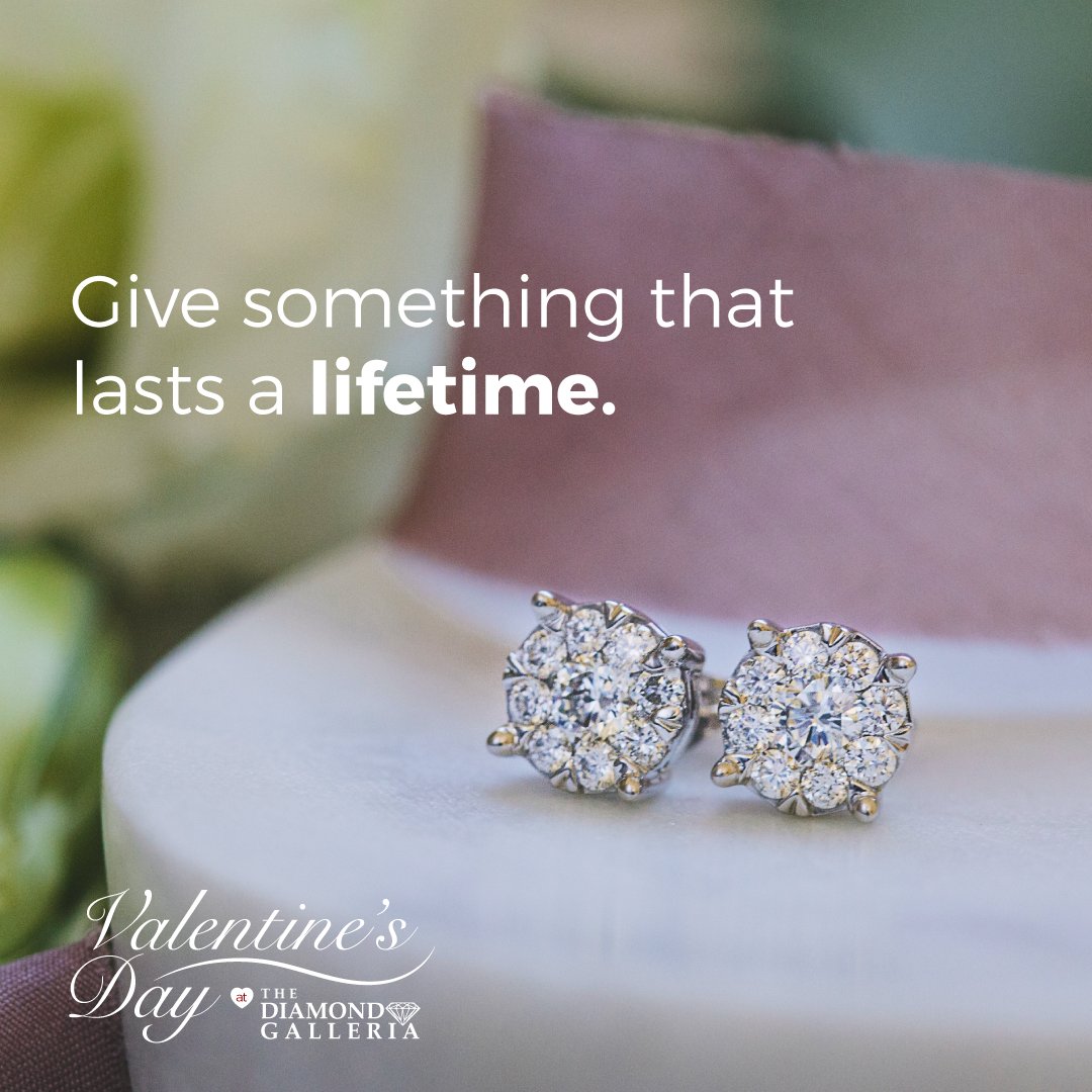 Leave her speechless this Valentine's Day when you shop our collection of diamond earrings and earrings jackets + get more for your trade when you upgrade her current pair. #ValentinesDay #DiamondStud