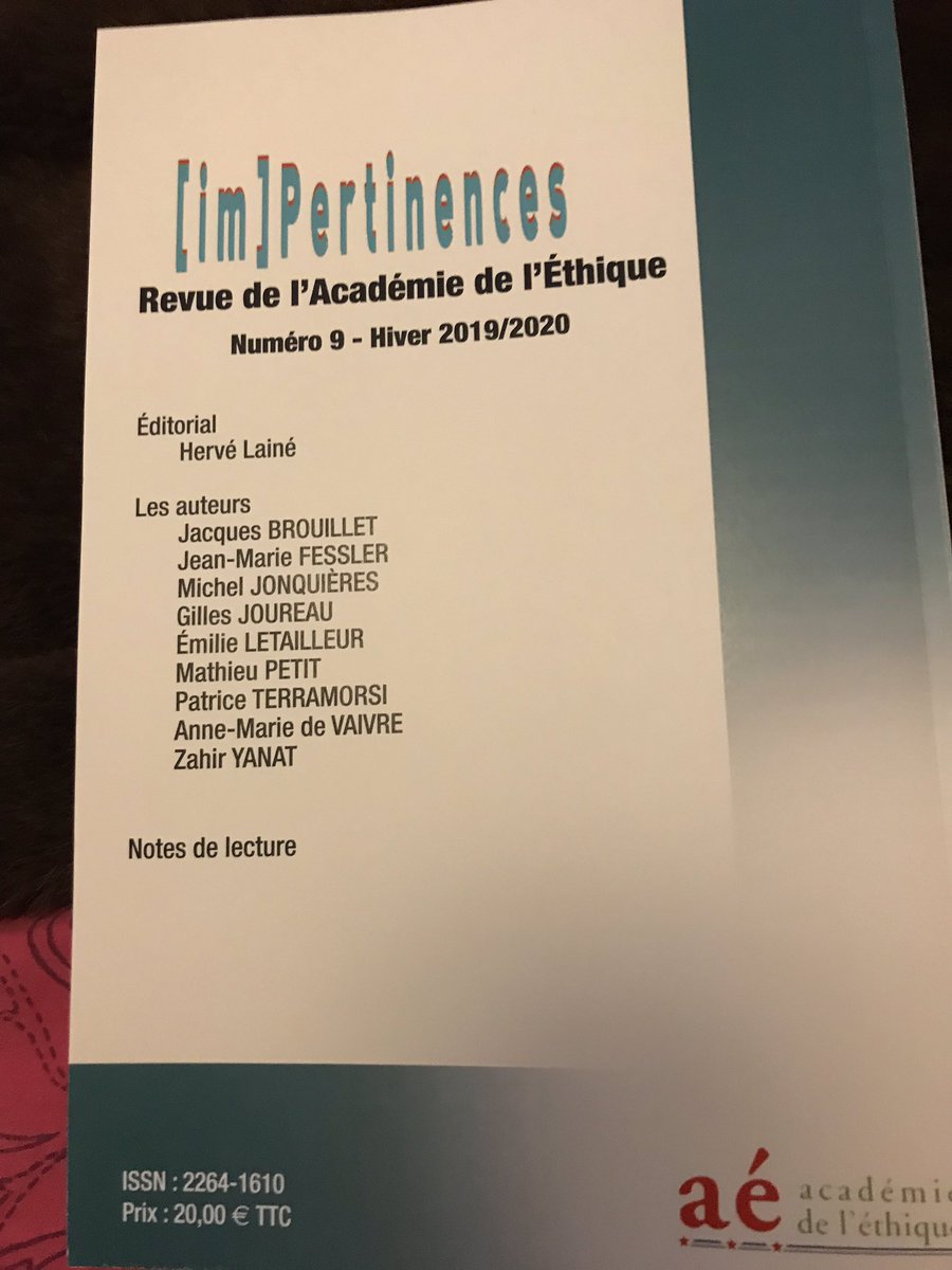 EmbelysCoaching's tweet photo. Quel honneur magnifique d’être publiée dans la revue de recherche de l’Académie de l’Ethique parmi d’éminents chercheurs. Revue que je viens de recevoir. Que d’émotions. 
Article de 8 pages rédigées sur les sociétés inclusives et le management éthique. https://t.co/oABCtra8gO