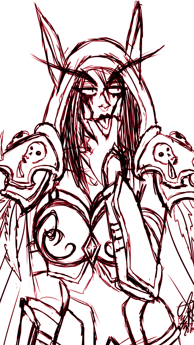 Necrolords's tweet photo. Breaking off the Borderlands gay porn spam with a quick Sylvanas Windrunner sketch.
Will finish this after I hit a joint.

#worldofwarcraft #sylvanaswindrunner #sketch #digitalart #warcraft #sylvanas #bansheequeen https://t.co/nhmIpknMUs