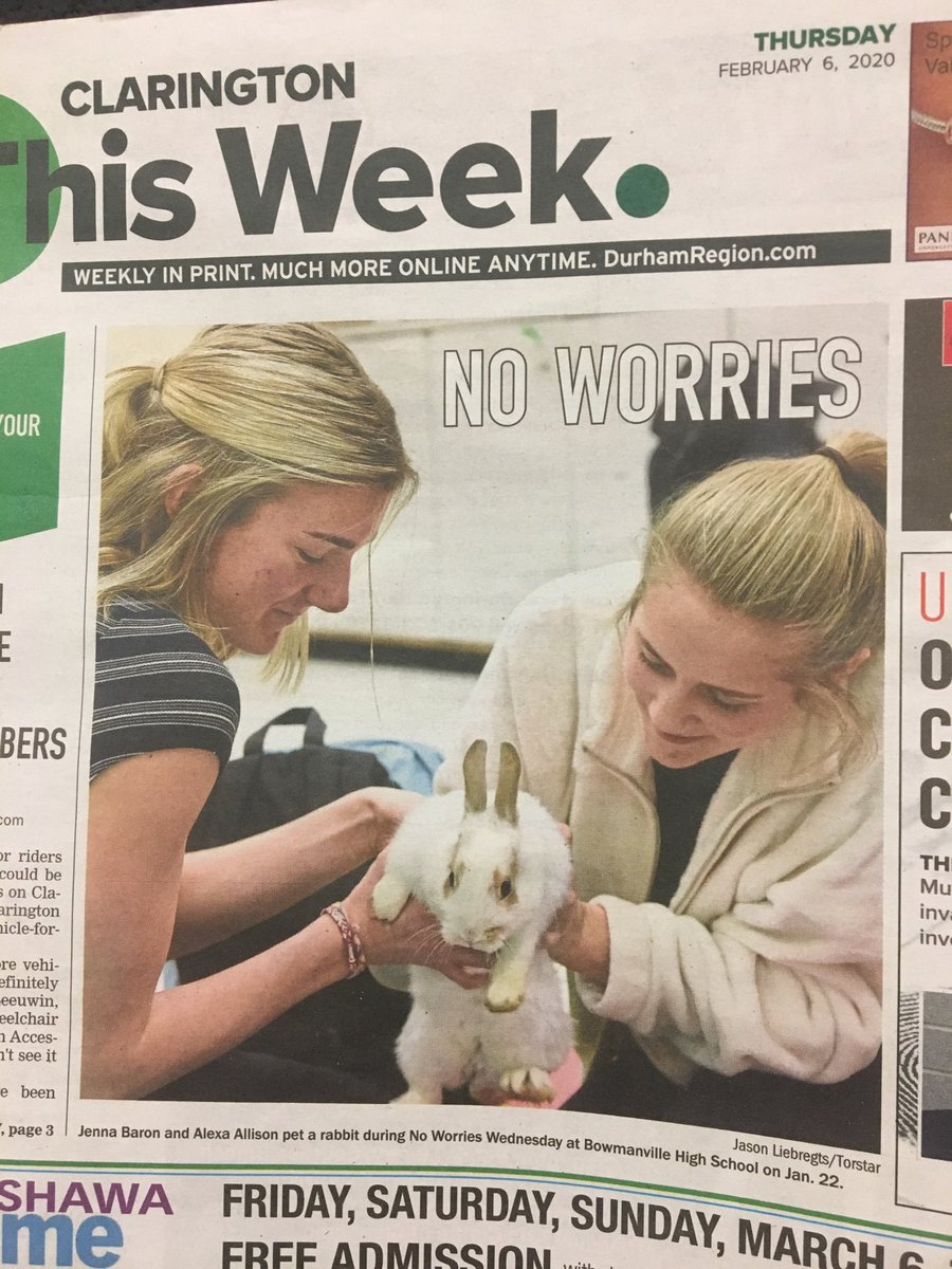 BowmanvilleHS's tweet photo. @BowmanvilleHS made it into the news this week! Check out #claringtonthisweek for a #NoWorriesWednesday post. https://t.co/SstOWLU7o3
