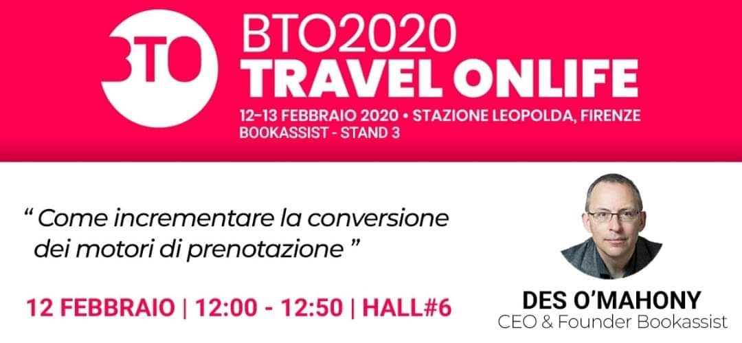 emanuelad296's tweet photo. Anche quest'anno Bookassist presenzierà ad uno degli eventi più importanti del settore⤵️

#BTO: BUY TOURISM ONLINE

👨‍💼Speaker: Des O'Mahony ➡️"Come incrementare la conversione dei motori di prenotazione."

🗓12 e 13 febbraio 2020
📍Firenze, Stazione Leopolda
#BTO2020 #metasearch https://t.co/Vsjta1ejxN