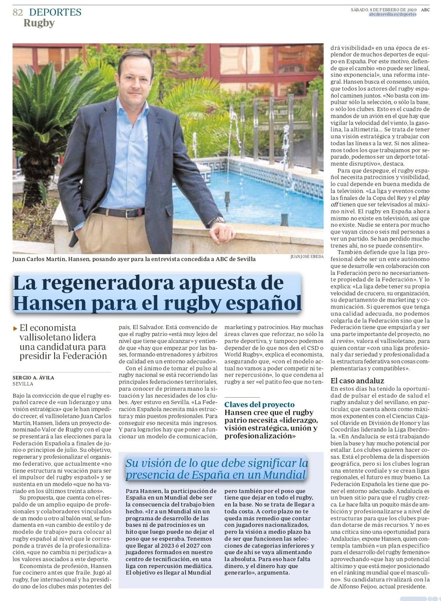 emartinezbravo's tweet image. @Carloshansen2 representa la #regeneración del #Rugby español. El líder que necesitamos para llevarnos a lo más alto. Hoy también en @abc_sevilla