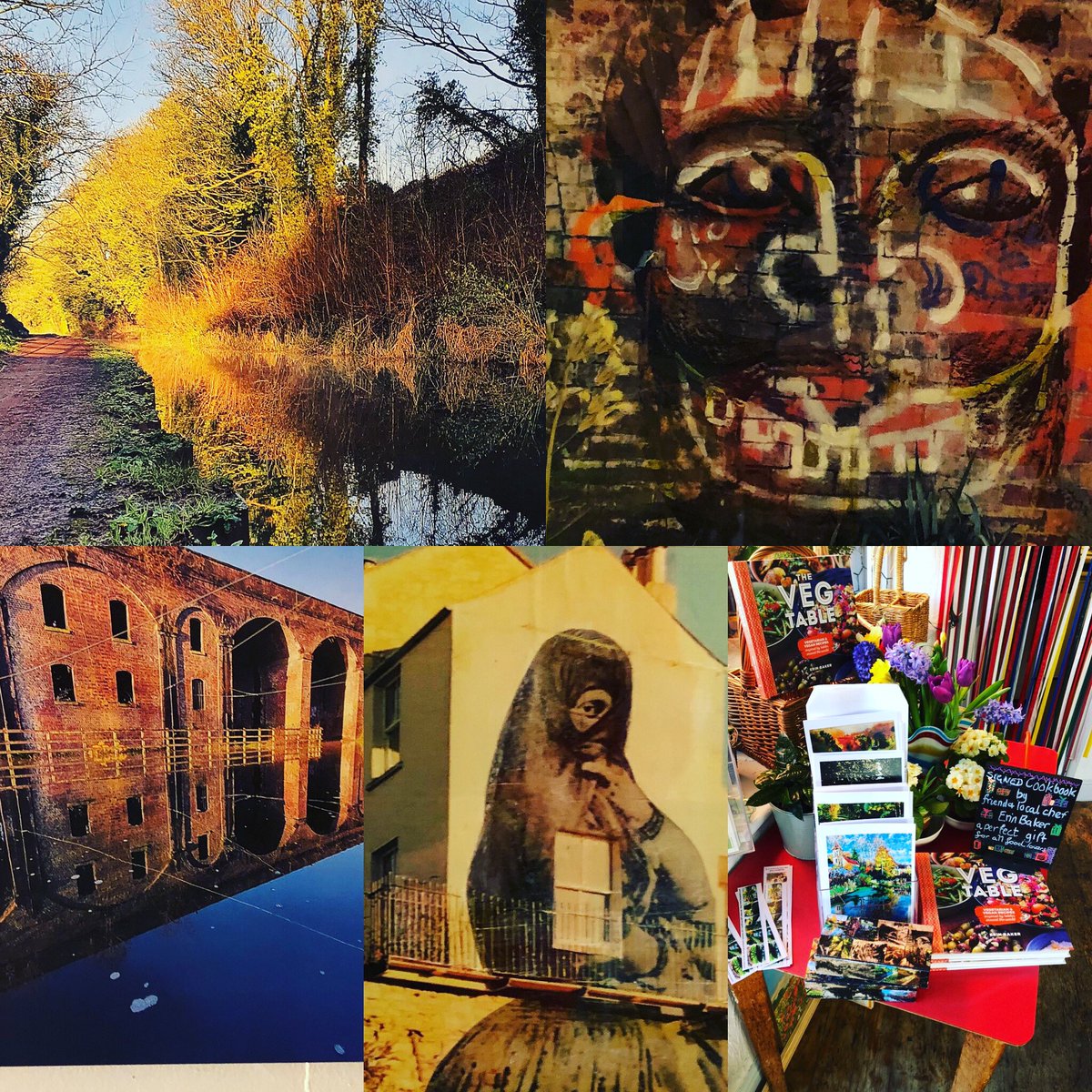 Exhibition of paintings &amp; photographs of the canal by Chris H U  James, Richard Gibbs, and Peter Evans in the cafe for February. Well worth a close look! Cards also available to buy #coffee #canal #Stroud #arts