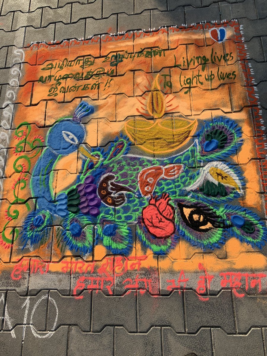 Sunilmed's tweet photo. Rangoli at Metro station Shenoy Nagar in Chennai. Prizes still to be given away. Awaiting results https://t.co/IuCM3iNIFo