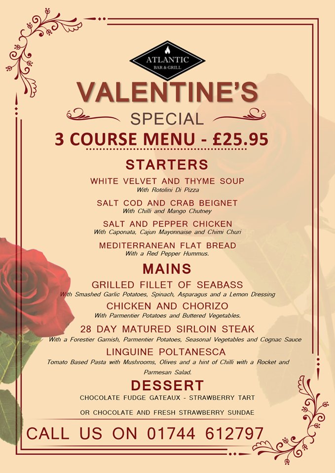 GrillAtlantic's tweet photo. It's Saturday restaurant lookin good ☎️01744 612797 It's Gin O'Clock! Cocktail Hour House Wine! did you know everyones wecome to call in the Bar Side for Drinks! get ready for #SUNDYDINNER &amp; Next weeks Valentines Night #STHELENS @Junc7promotions @sthelensculture @whatsonsthelens https://t.co/dFf2cctte9