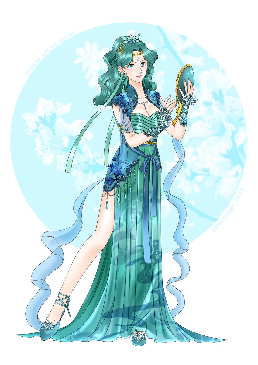 Streamer Fairy Art New Neptune Sailormooncosplay Sailormoonchineseanticoseries Chineseantico 古風 古裝 同人 Sailormoonfanart Fanart Antico Neptune Sailorneptune Michirukaioh 海王星 海王みちる Clothesdesign 水手