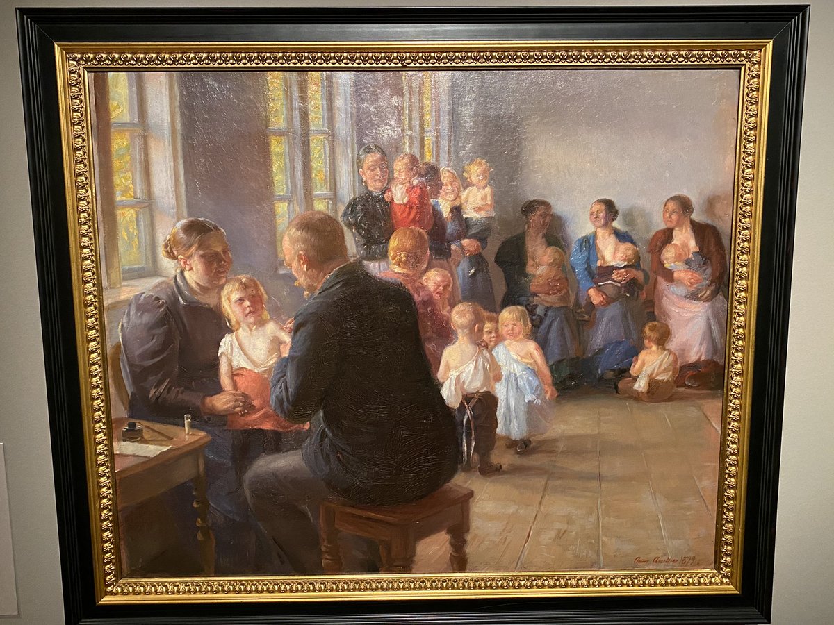 SorenBrostrom's tweet photo. Børn i Skagen bliver koppe-vaccineret. Året er 1899. Sidste tilfækde af kopper i Danmark var 1970, sidste tilfælde globalt var 1977. Kopper har været udryddet globalt i 40 år. #AnnaAncher @smkmuseum #VaccinesWork #sundpol #SundhedForAlle https://t.co/5mgTzcDG0z