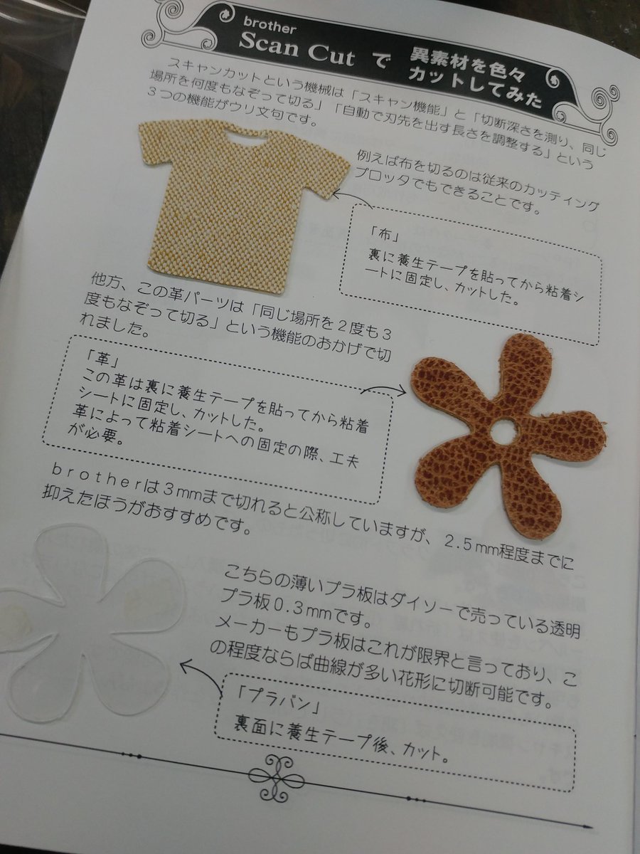 leather_for_wf's tweet photo. 今回wfにてスキャンカット解説コピー本販売します。紙革薄いプラ版などが切れるブラザースキャンカット。
付録にミュシャのシャドウボックスもどきキットや、コピー本内部に各種素材の切断サンプル入り。一部1000円で10部しか作ってません
#WF2020冬 #scancut  #スキャンカット https://t.co/qJWB4iVXfF