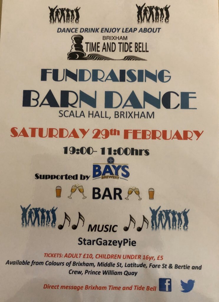 Tickets selling fast ..!! Get yours from <a href="/LatitudeCC/">Latitude Clothing Co</a> <a href="/CrewBertie/">Bertie&Crew</a> <a href="/LynnePeets/">lynne peets</a> #ColoursofBrixham or DM us ..&amp; dance the night away with #StarGazeyPie band ..<a href="/Brixham/">Brixham</a> <a href="/AndrewBrazier1/">AndyBrazier</a> <a href="/lovebrixham/">❤LoveBrixham</a>