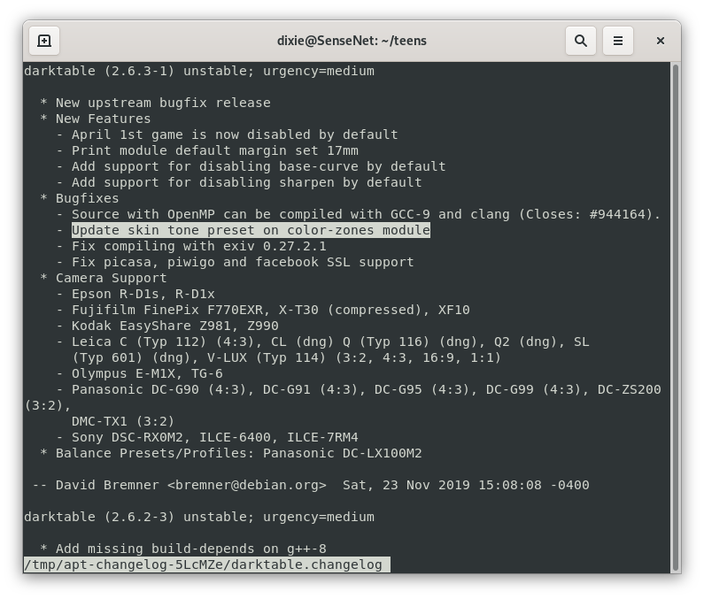 coisasdogeek's tweet image. Tem atualização do #DarkTable para o #DebianTesting... Ainda não é a versão 3.0 chegando. Te acalma! ;-)

Vi que estão adicionando suporte a Fujifilm X-T30 e atualizaram o preset de tons de pele.