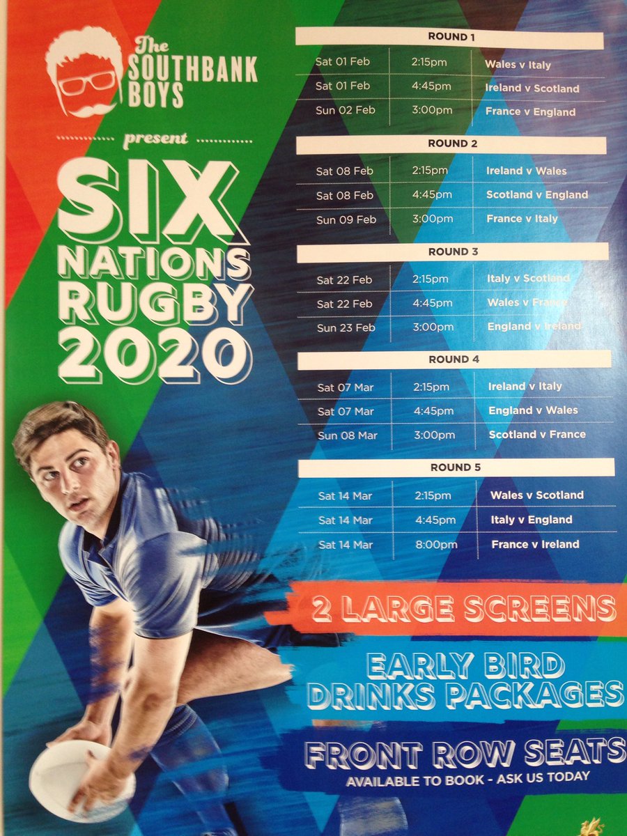Round 2 starts today #Ireland v #Wales 2.15pm and #Scotland v #England at 4.45pm #watchlive#action #sixnation #rugby #southbank #bankside #blackfriars #bigscreen #southwark