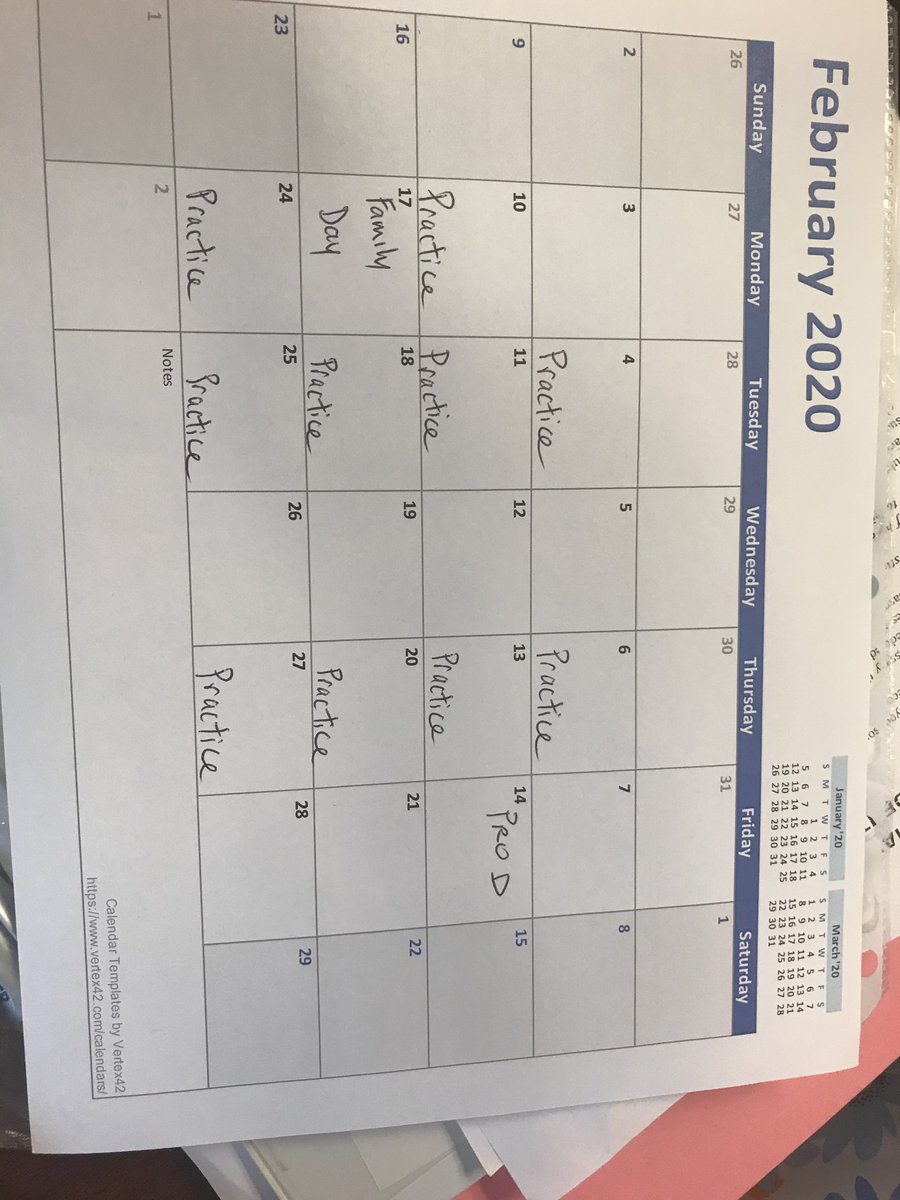 Practices this week, mon, tues, and thurs, see picture for month’s schedule