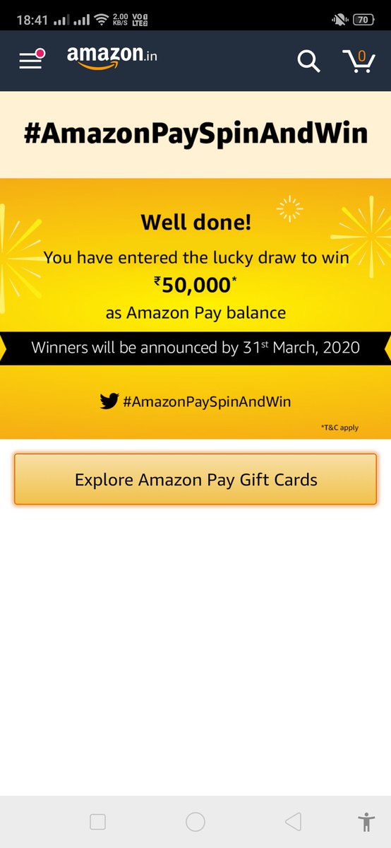 Ninjaarmy9's tweet image. #amazonpayspinandwin
I hope I will win