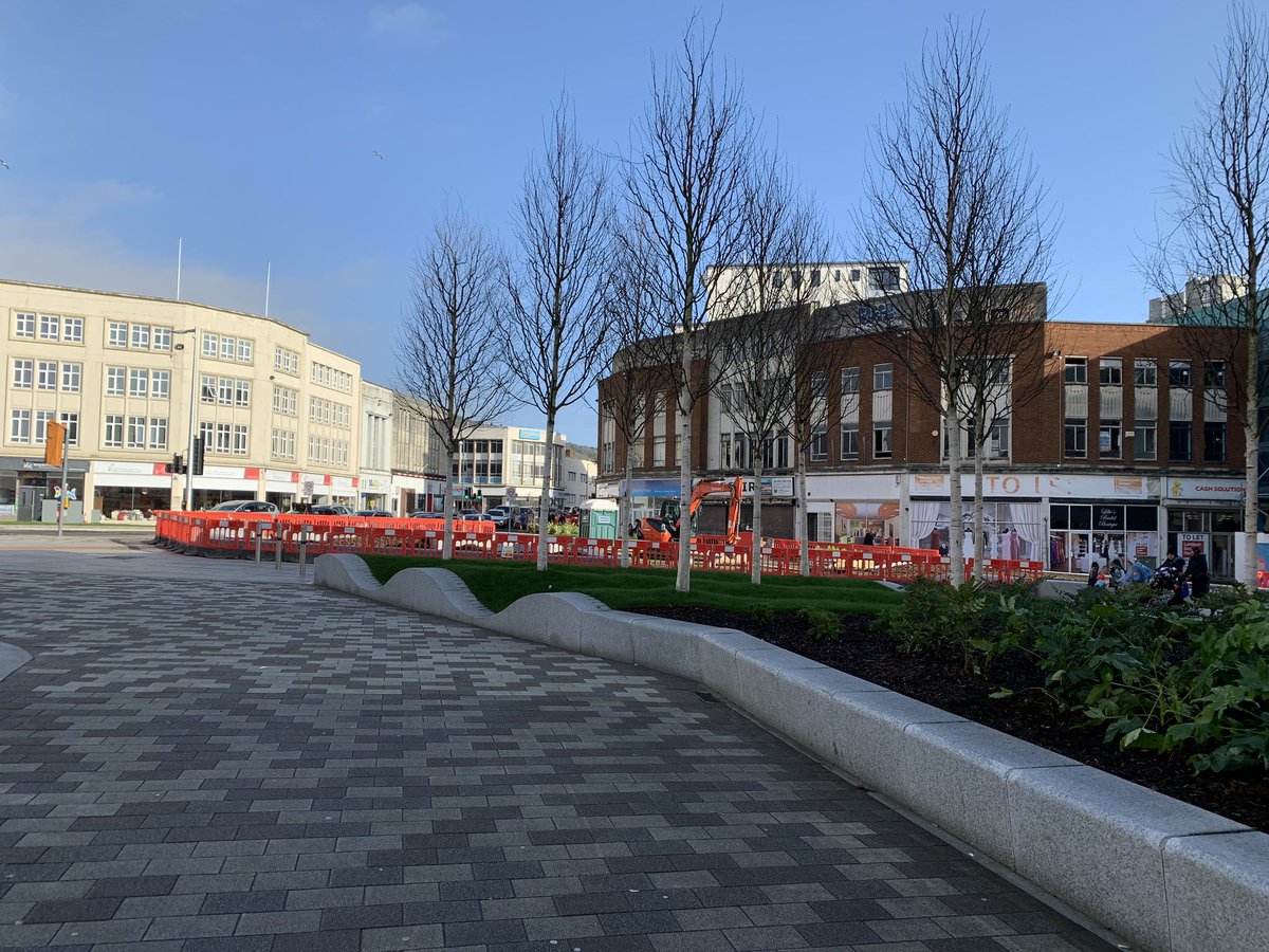 Swansea on a Saturday and our work on #thekingsway #swansea is coming along very nicely indeed @UrbanistLaurenP @_TheUrbanists #landscape #placemaking