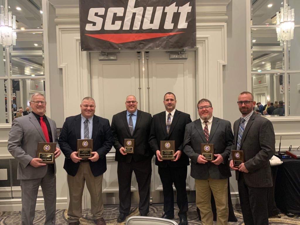 Congrats to our football coaches for recently being recognized by OHSFCA in Columbus. Tory Strock for 100 wins, Karl Yunker and Kenny Bostelman for 20 years, Shawn Thompson, Chad Brubaker, and Dave Mack for 10 years. Making Napoleon Proud! Go Cats!#AllinNapoleon.🐾🐾🏈🐾🐾
