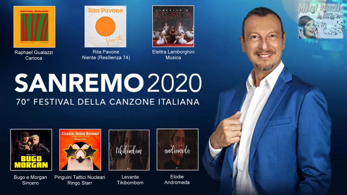 MiniRadio1's tweet image. Queste le uniche canzoni di Sanremo 2020, che potrete ascoltare da domani nelle nostre playlist :)
miniradioam.it