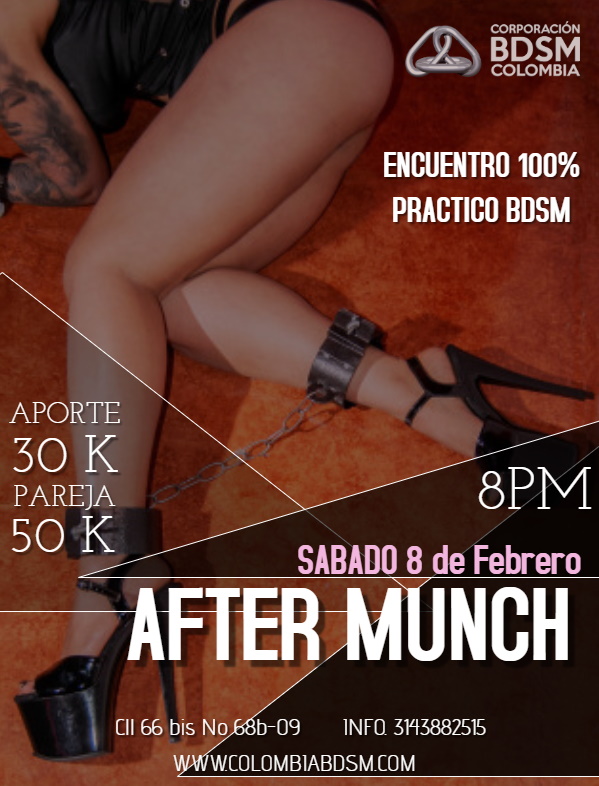 corporacionbdsm's tweet photo. HOY 8 feb 5pm Munch tema: Juegos Extremos evento gratis. 8pm After Munch espacio para jugar y divertirte con las diferentes practicas y espacios apt 30k pareja 50k #Colombiabdsm #bdsmcolombia #BDSM #MUNCH #AFTERMUNCH #Corporacionbdsmcolombia https://t.co/E7ZRdDlHnl #comunidadbdsm https://t.co/wENkAKunz7