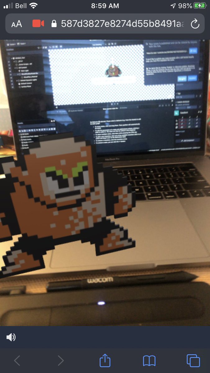 Blag's tweet photo. Some Saturday fun -:) #AmazonSumerian #8thWall #b3d #AR cc @JakeSmeester @Krxtopher https://t.co/nuk2OnMDWi