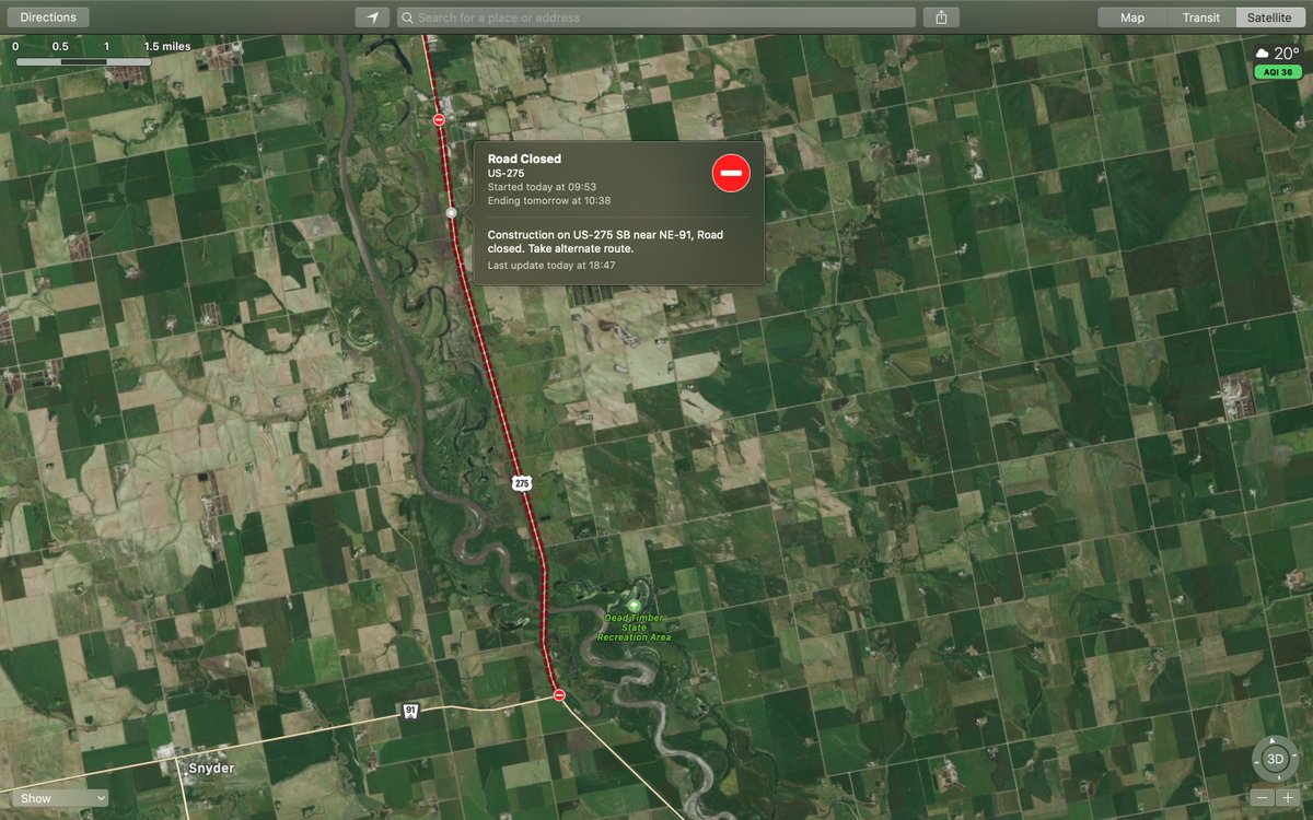 iansullivan5's tweet photo. Hey @NWSOmaha! are u guys getting this saying road construction instead of flooded? US-275 #applemaps #applemapsfail https://t.co/UygCIkjngZ