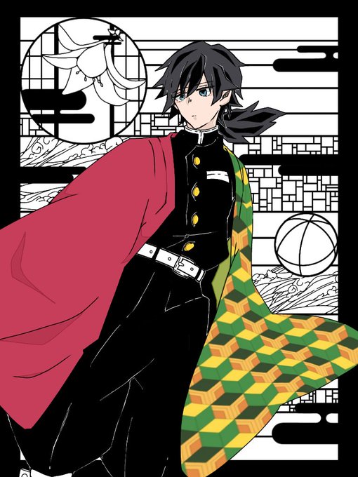 めまぴさんがTwitterに投稿した冨岡義勇(鬼滅の刃)のイラスト。