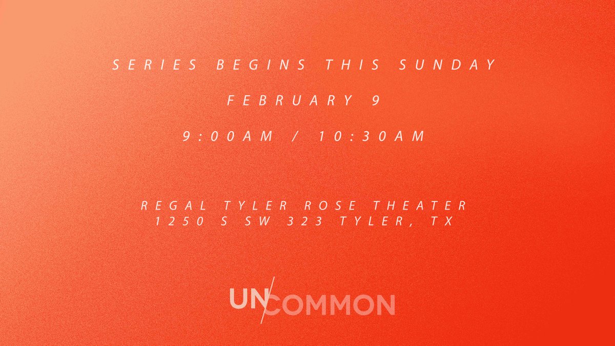 PinesTX's tweet photo. Our new series starts tomorrow! You won’t want to miss the next few weeks as we discover what it means to have relationships that are Uncommon! https://t.co/qLt3dtW5c7