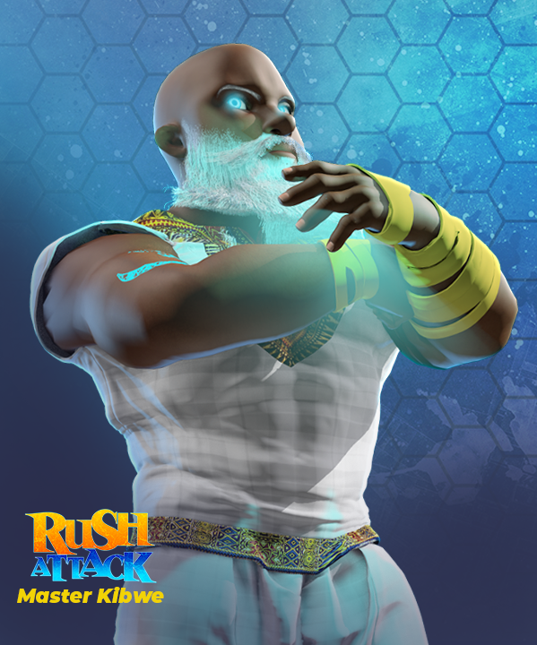 TeamRushGame's tweet photo. Character 08 - Master Kibwe #beachmode #indiegamestudio #indiegames #indiedev #gaming #dev #videogame #rushattackgame #african #naturalhair #afro #getindiegaming #yoyogames #madewithgamemaker #digitalart #gamemakerstudio2 #combos #scifi #cyberpunk https://t.co/WxH7npA6gi