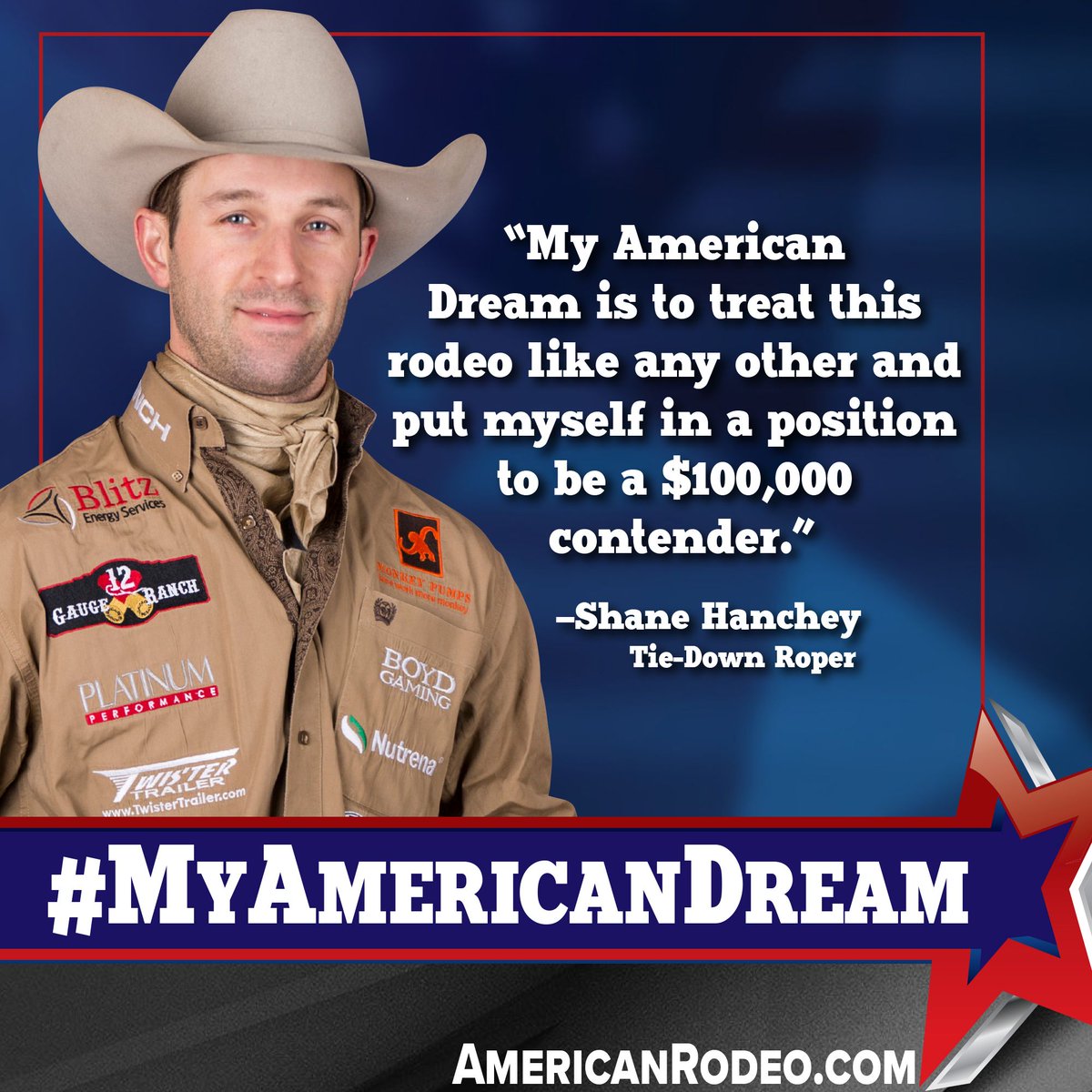 TheAmericanTR's tweet photo. #MyAmericanDream: @Shanehanchey
World Champion Tie Down Roper
★ #TheAmerican | #LifeChangingRodeo | @DurangoBoots ★ https://t.co/3dJaFHtFn0