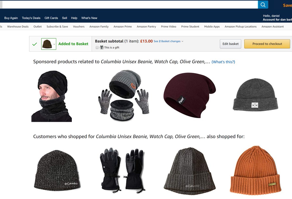 19. UX: There are 4 basic patterns most sites use when you 'add to bag':a) Separate page/flow to sell other items (amazon).b) 'Mini bag'. (stay on page, bag appears top right).c) Overlay.d) Straight to checkout.Usually, prompting 'cross sells' at this step= higher revenue.