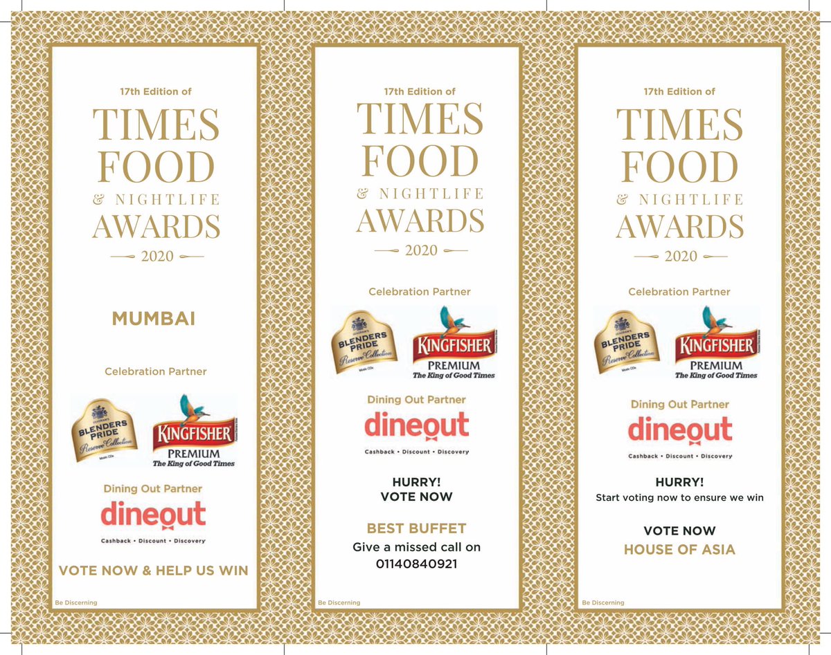 We’ve been nominated again for the times food awards this year. Please give a missed call to the no 01140840921 to help us win. #timesfoodawards #HouseOfAsias #TheMiradorMumbai #foodstagram #foodstagram #foodie #foodblogger #foodies #mumbaifoodies #mumbaidiaries #restaurant #chef