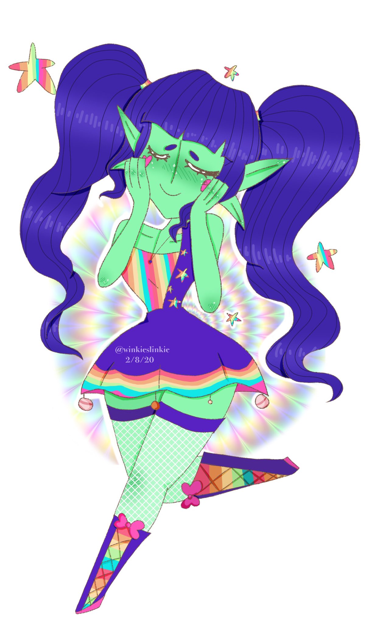 Slinkie On Twitter Ok So I Really Love The Outfit Cybernova Wore In Her Latest Video Probably One Of The Coolest Ugc Items I Ve Ever Seen I Love The Rainbows I M Out - roblox alien outfit