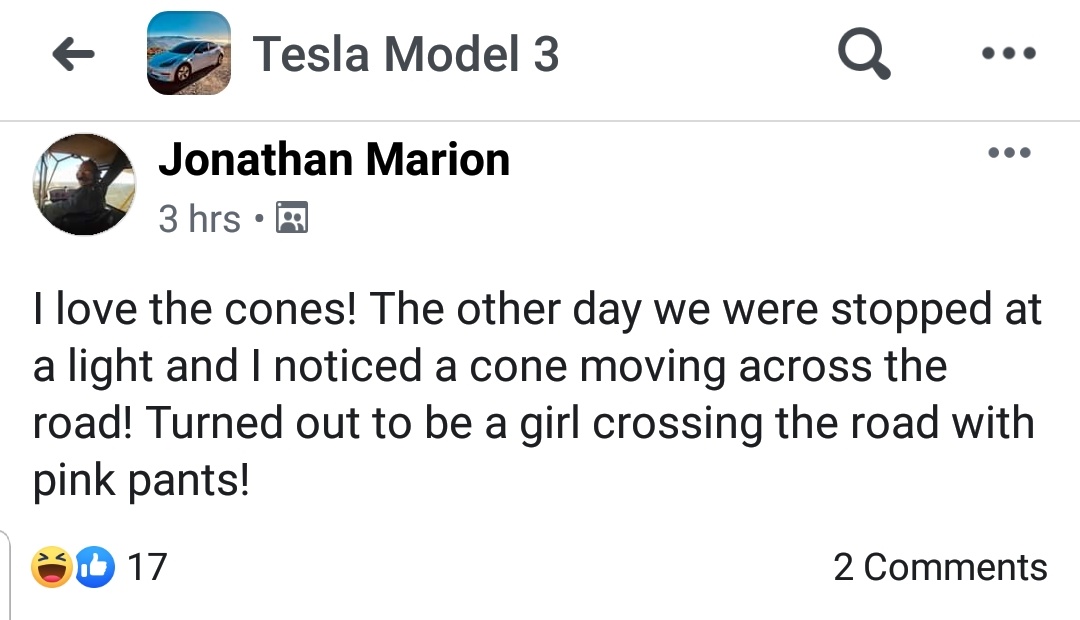 ghost_scot's tweet image. What does $TSLA&apos;s neural net identify a girl as, when she has pink pants on? A cone. 
Full self-driving must be right around the corner.
@gwestr 
#TeslaAutopilotIssues